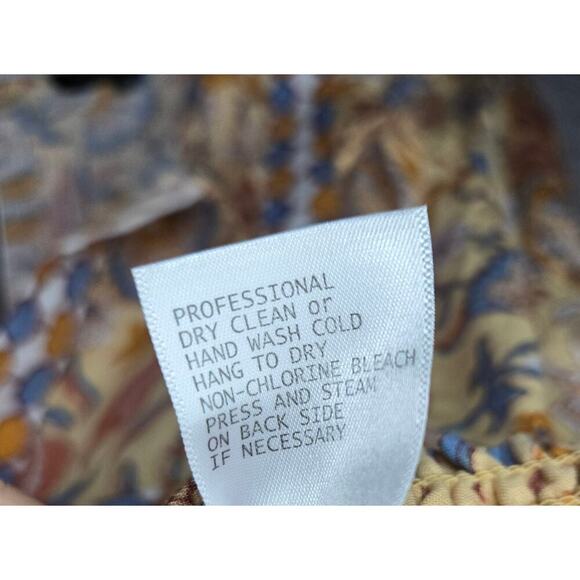 Rachel Zoe yellow boho floral smocked v-neck spring/summer blouse top small - Picture 7 of 7